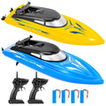 THINKMAX 2PACK 10km/H 2.4G High Speed Remote Control Boats Blue+Yellow