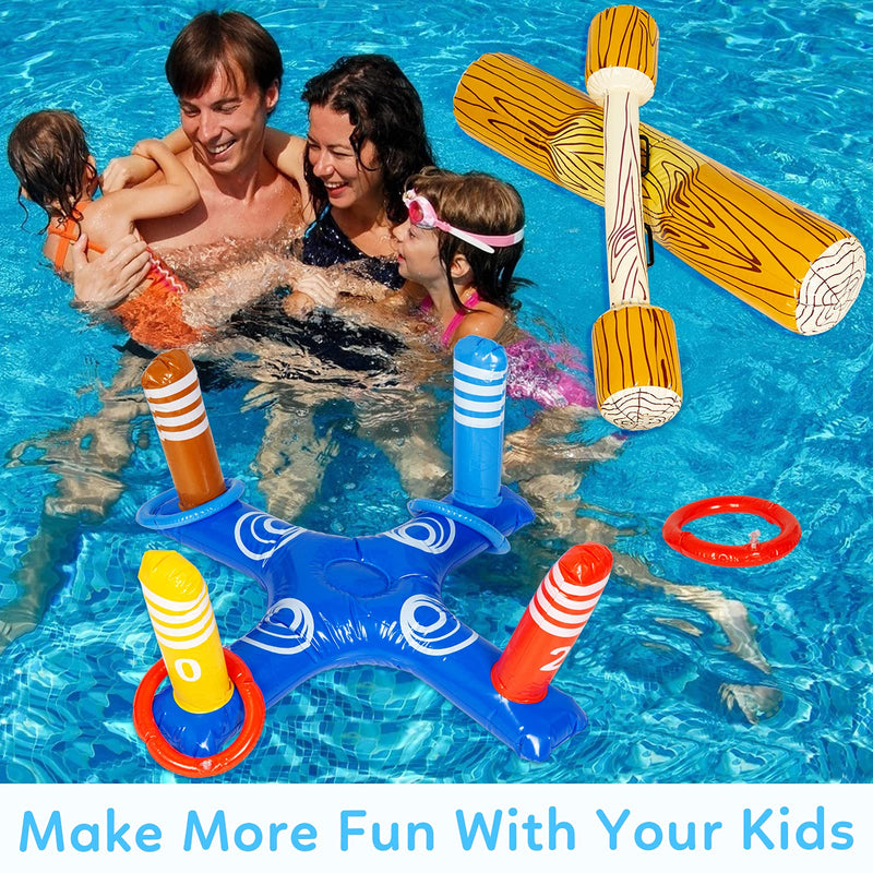 THINKMAX 9PCS PVC Inflatable Pool Fighting Float Row Toys