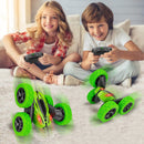 GAOMON Remote Control Car 1165A RC Stunt Car Toy Double Sided 360 Rotating Vehicle Green