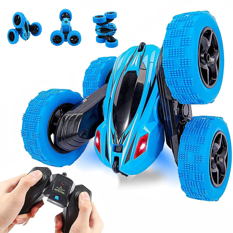 THINKMAX 2PACK RC Stunt Car Remote Control Car with Wheel Lights Blue+Red