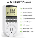 GAOMON Digital Timer Outlet Indoor Plug-in Electric Timer