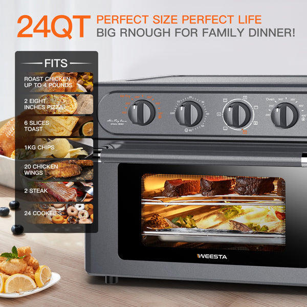 WEESTA 23L Air Fryer Toaster Oven 7-In-1 Convection Oven Airfryer Kitchen Appliances