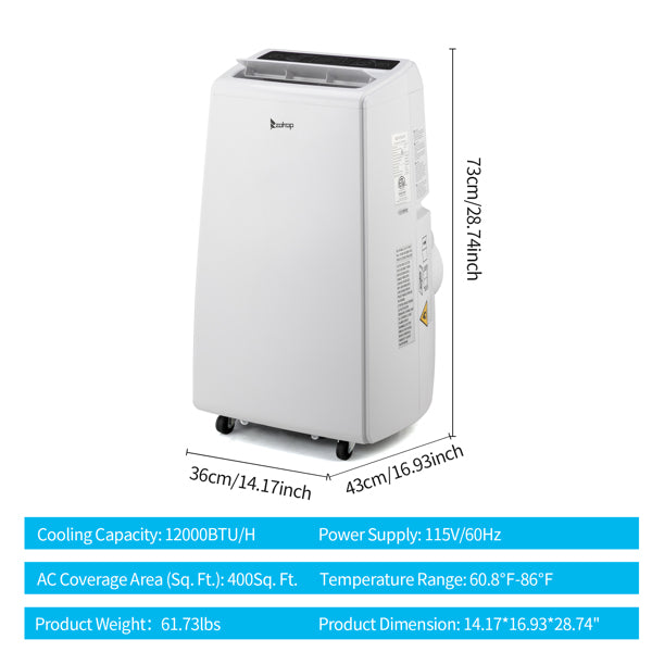 ZOKOP 12000BTU YPS5-12C 110V Overhead Portable Refrigeration Air Conditioner
