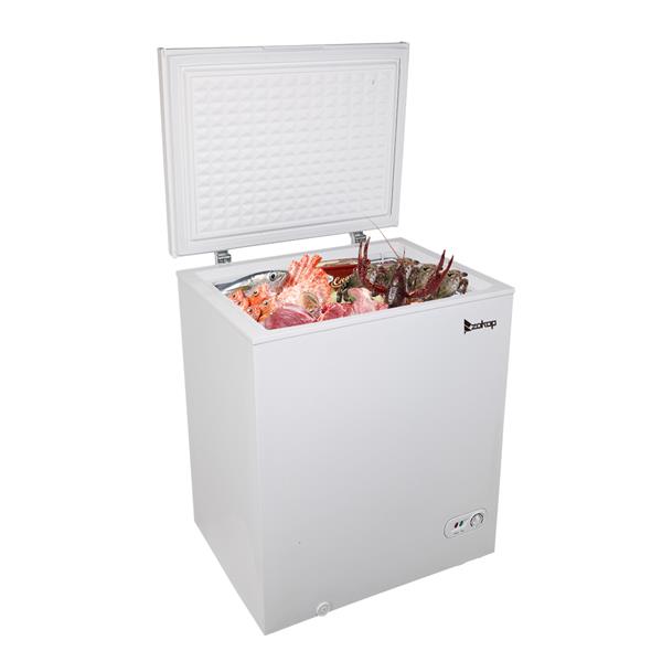 ZOKOP BD-150 143L Single Door Horizontal Freezer AC115V 60Hz Freezing Refrigerator White