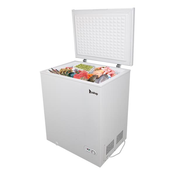 ZOKOP BD-150 143L Single Door Horizontal Freezer AC115V 60Hz Freezing Refrigerator White