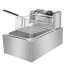 ZOKOP Electric Fryer EH81 6.3QT Stainless Steel Single Cylinder 2500W