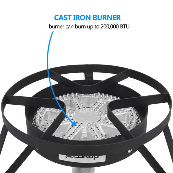 ZOKOP EY31-54 Outdoor Round Furnace 20W BTU Head Diameter 26cm with 1.2m Leather Tube