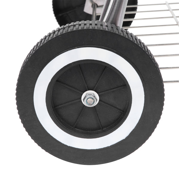 ZOKOP 18 Inch Apple Charcoal Stove Enamel White Side Wheel Diameter 15cm