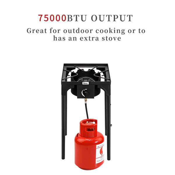 ZOKOP EX31-51 Single Burner Outdoor Camp Stove Cooker Portable Cast Iron Patio Cooking Burner