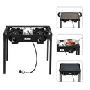ZOKOP EX72 Double Burner Outdoor Camp Stove Gas Cooker  Portable Cast Iron Patio Cooking Burner