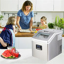 ZOKOP HZB-18F Ice Maker 115V 120W Stainless Steel for Home Kitchen Silver