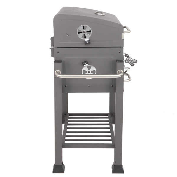 ZOKOP N001 Square Oven Charcoal Oven Charcoal Grill Stainless Steel Plastic Wheel Grey
