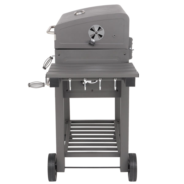 ZOKOP N001 Square Oven Charcoal Oven Charcoal Grill Stainless Steel Plastic Wheel Grey